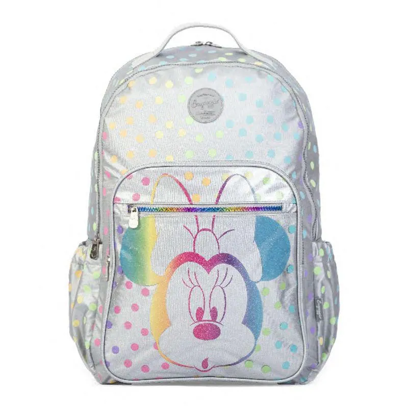 Mochila Escolar Feminina Disney Minnie Rainbow