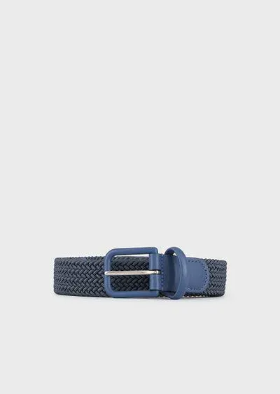 Woven webbing and leather belt