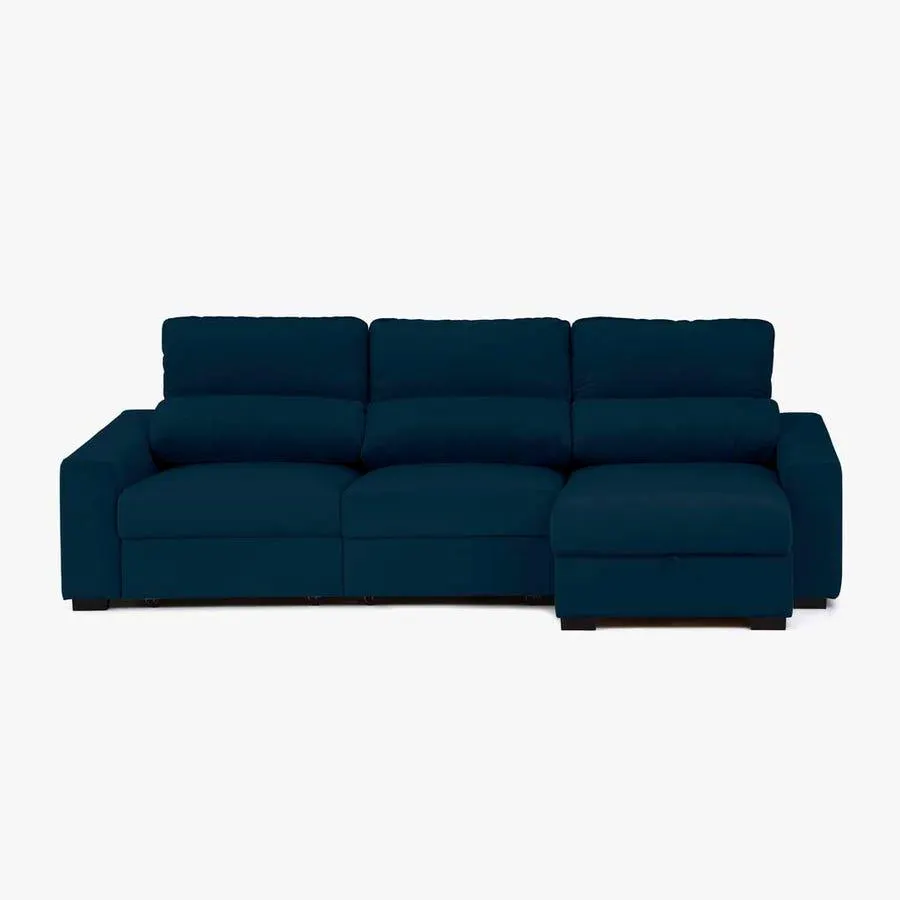 Sofá com Chaise Longue Azul RUFFALO