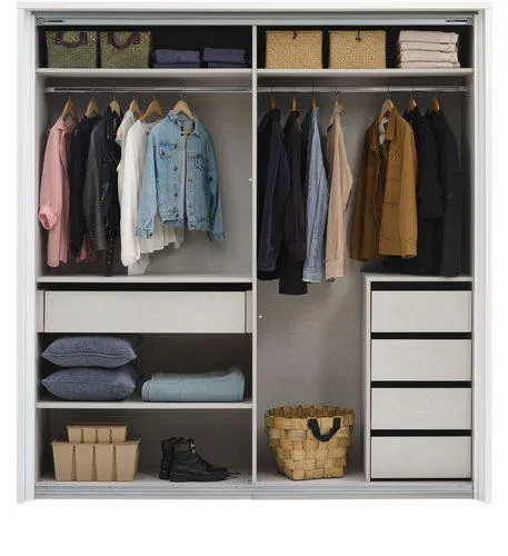 Kledingkast SALTOV B204 + accessoires wit