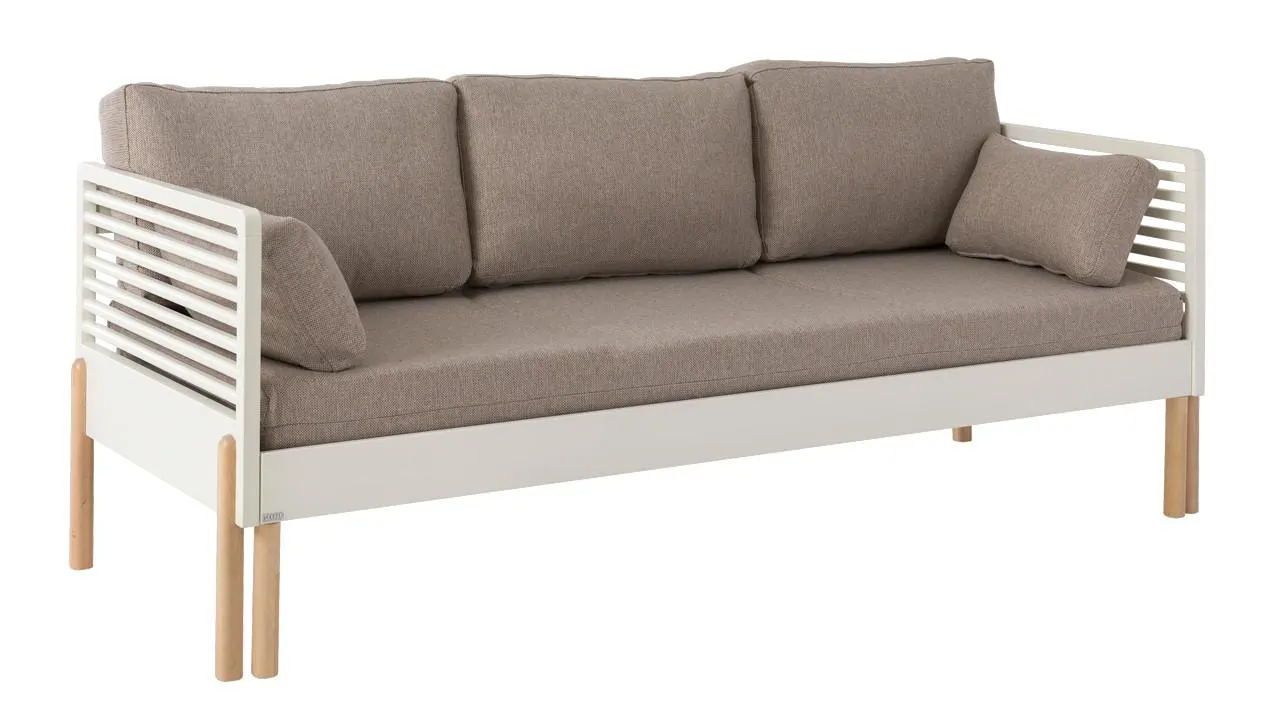 LENNU-sohvasänky 210 cm patjasarjalla Valkoinen/Beige