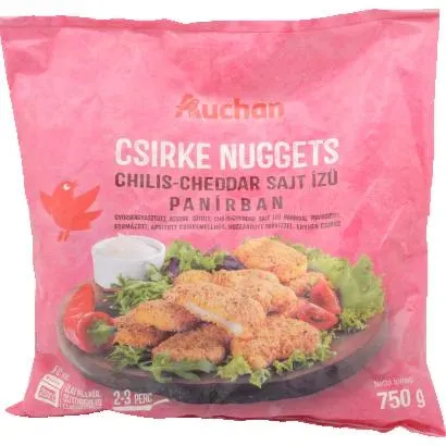 Auchan Nívó Chicken breast nuggets in chili-cheddar flavored breadcrumbs quick-frozen 750 g