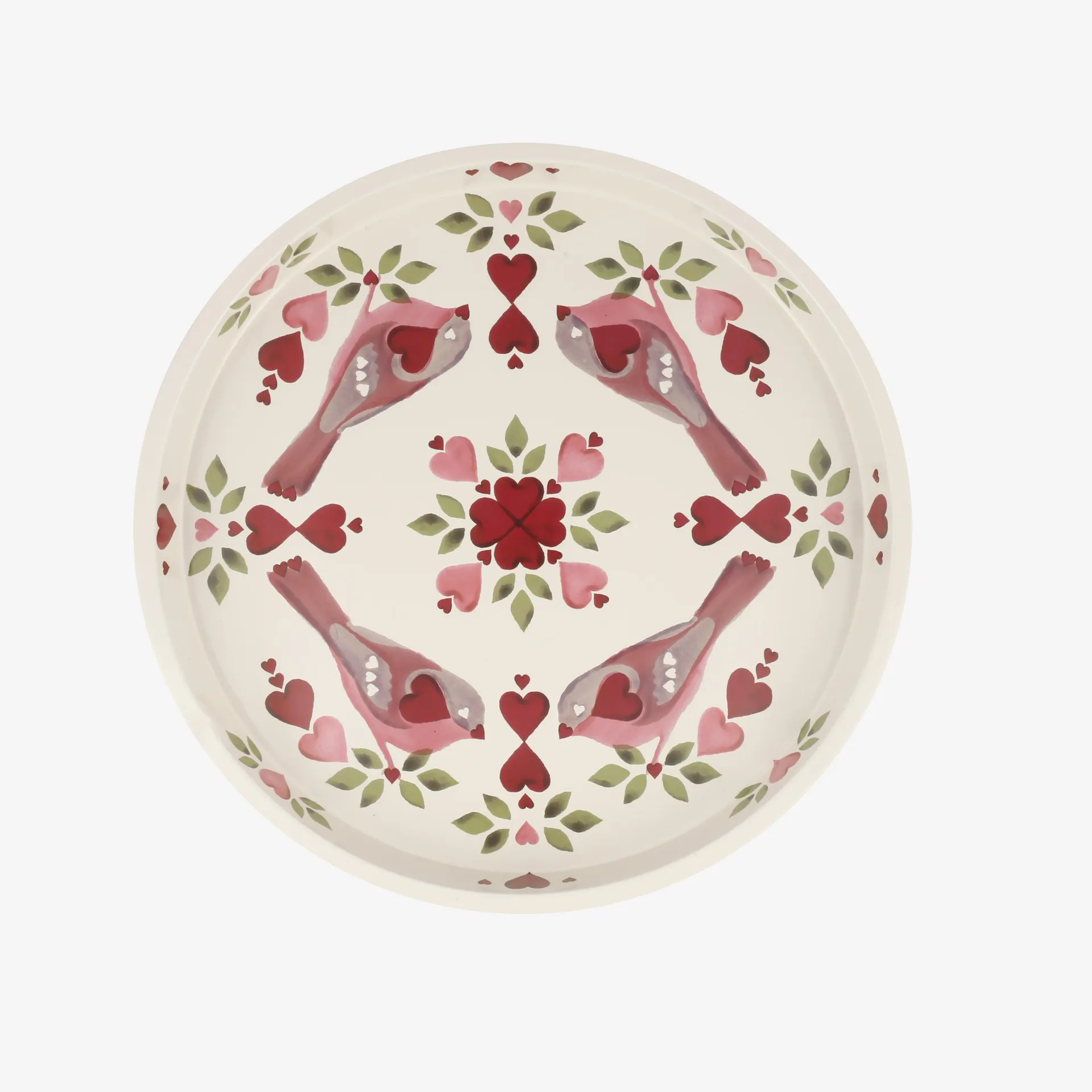 Lovebirds Round Tin Tray