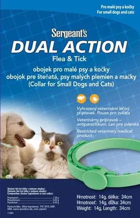Sergeanťs Dual Action obojek pro malé psy a kočky 34 cm