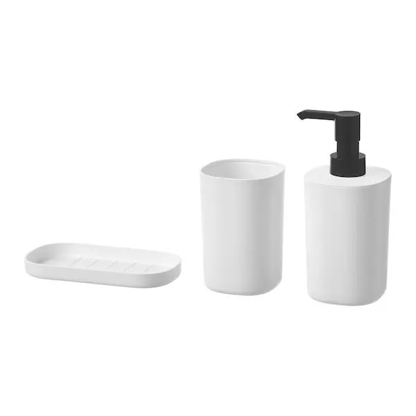Conj. casa de banho, 3 peças, branco
