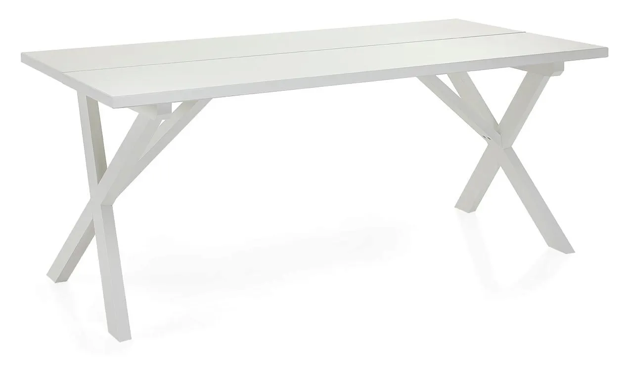 NORTON-lankkupöytä 90 x 180 cm (Valkoinen/Valkoinen, X-jalka)