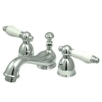 Restorers Mini Widespread Adjustable Lavatory Faucet - Porcelain Lever