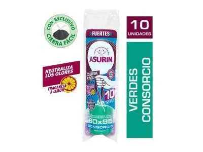 BOLSA ASURIN VERDE 60X100 10 UN