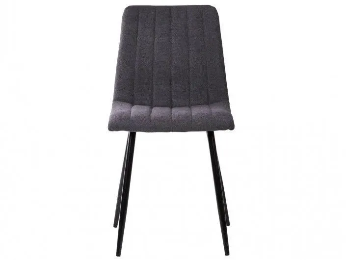 Pack 4 sillas de comedor tapizado gris oscuro y patas metálicas