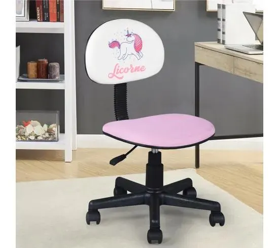 Chaise dactylo enfant LICORNE Rose