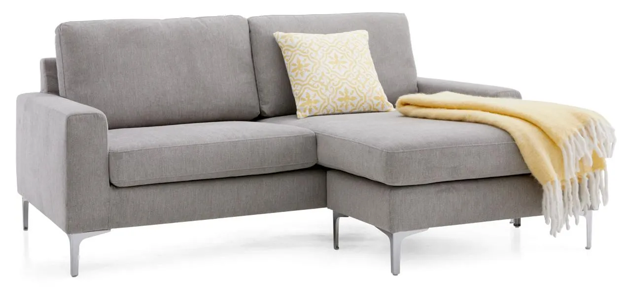 AVEC S -divaanisohva, oikea Utopia-kangas, väri harmaa. Jalat metalli.