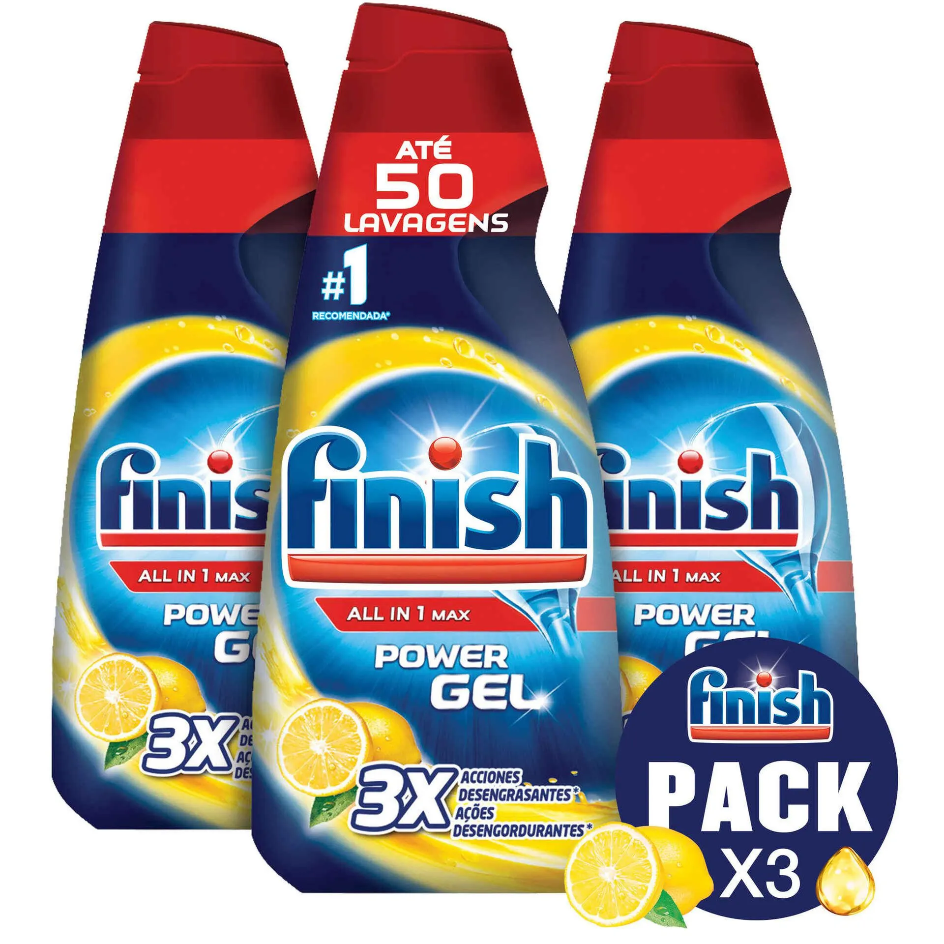 Detergente Máquina Loiça Power Gel All in 1 Limão