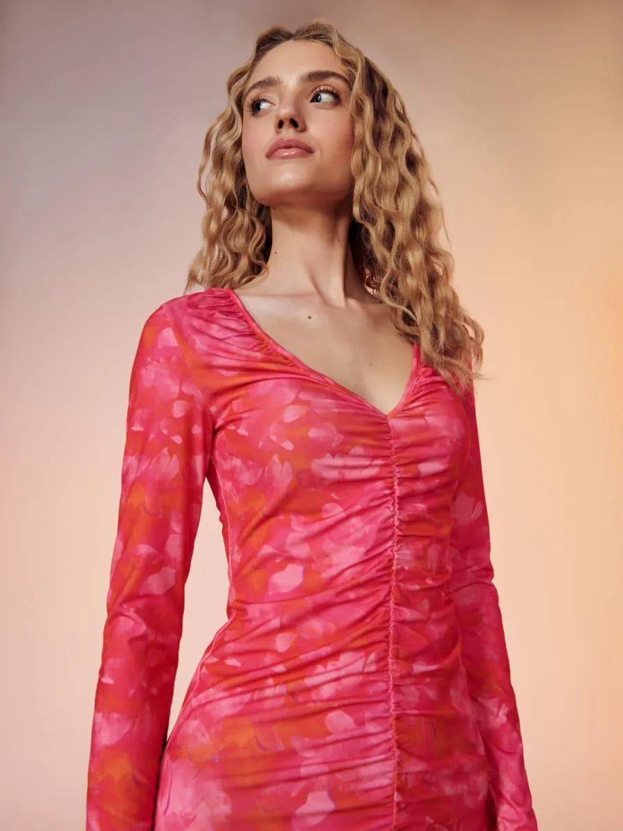 Sukienka mini z marszczeniami