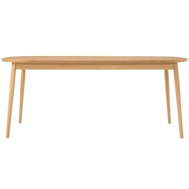 Oak Round Legs Table, 180 x 85 x 72 cm, Neutral