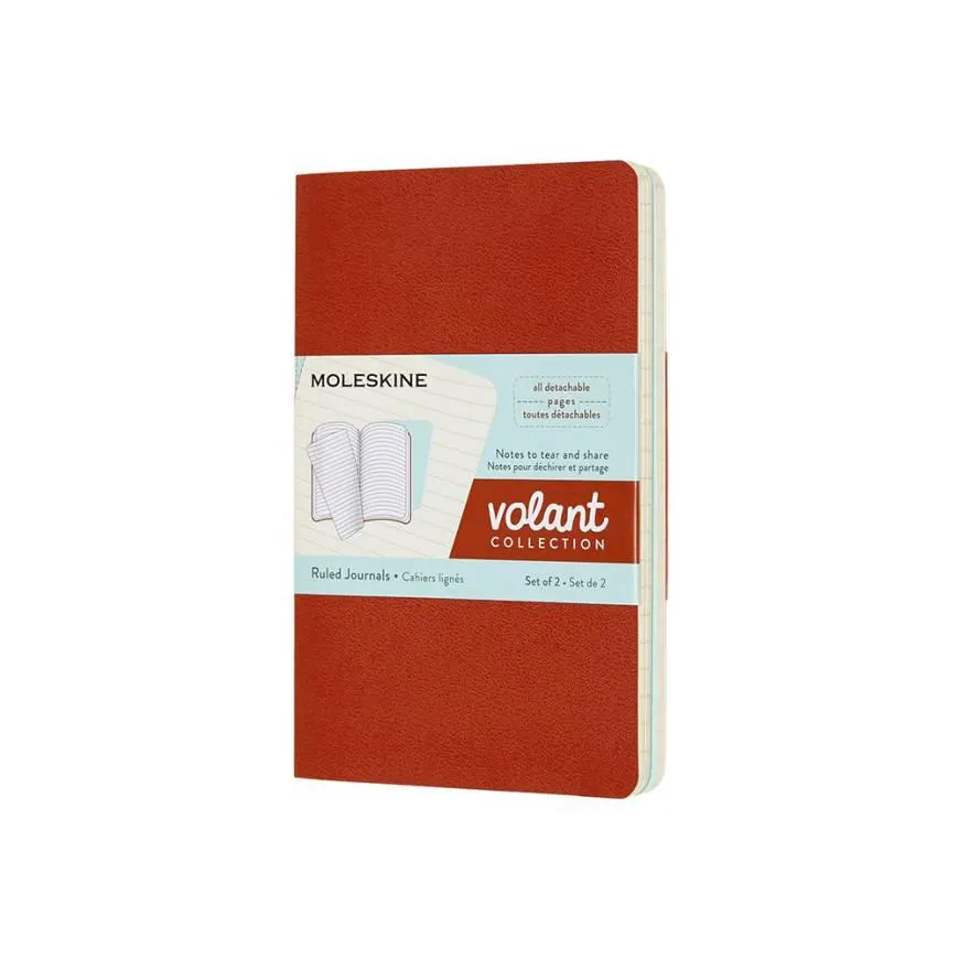 Libreta Volant Pequeña Rayas Azul/Naranja