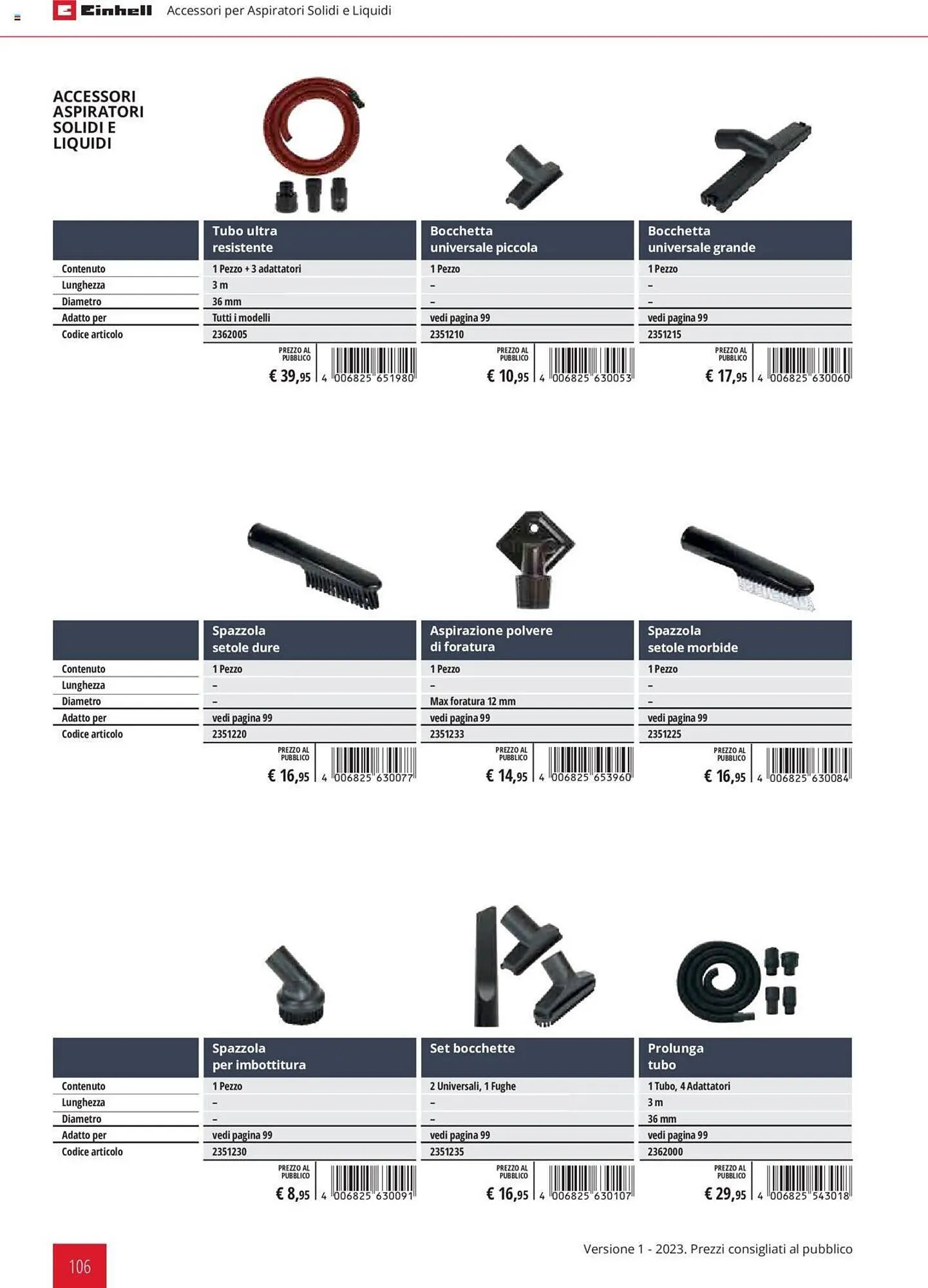 Volantino Einhell da 1 febbraio a 31 dicembre di 2023 - Pagina del volantino 106