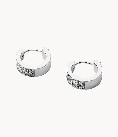 Pendientes de aro de acero inoxidable con cristales