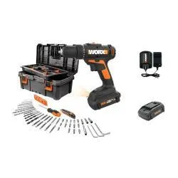 WX101L.3 Drill/Driver, 3/8 in Chuck, Keyless Chuck, 1300 rpm Speed