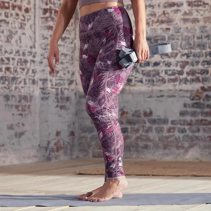 Reversible Dynamic Yoga Leggings - Purple/Grey