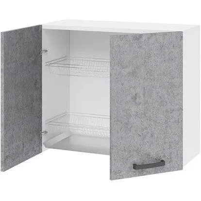 Pensile scolapiatti 80 cm 2 ante cemento