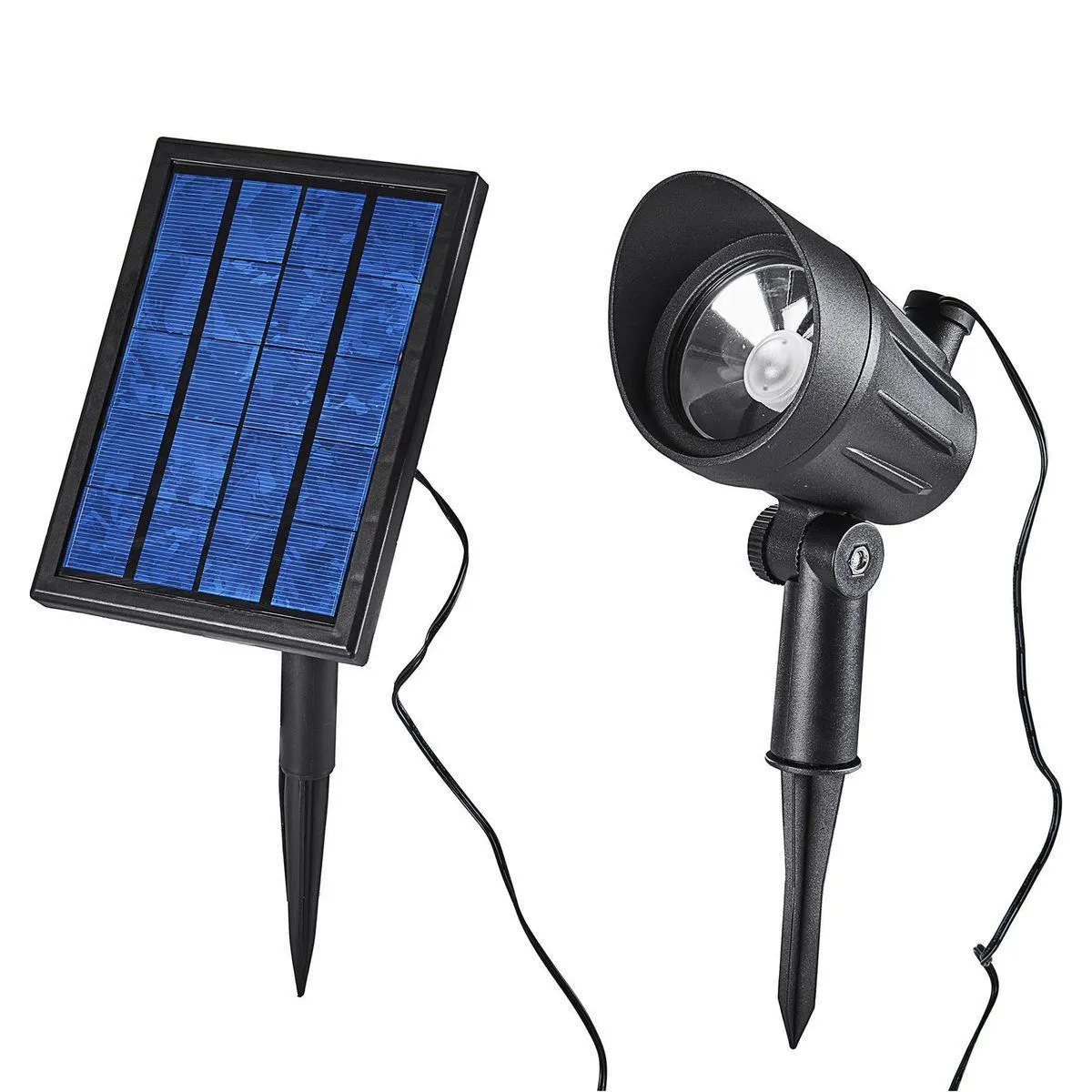 75 Lumen 13 in. Solar LED Black Finish Glass Spot Light