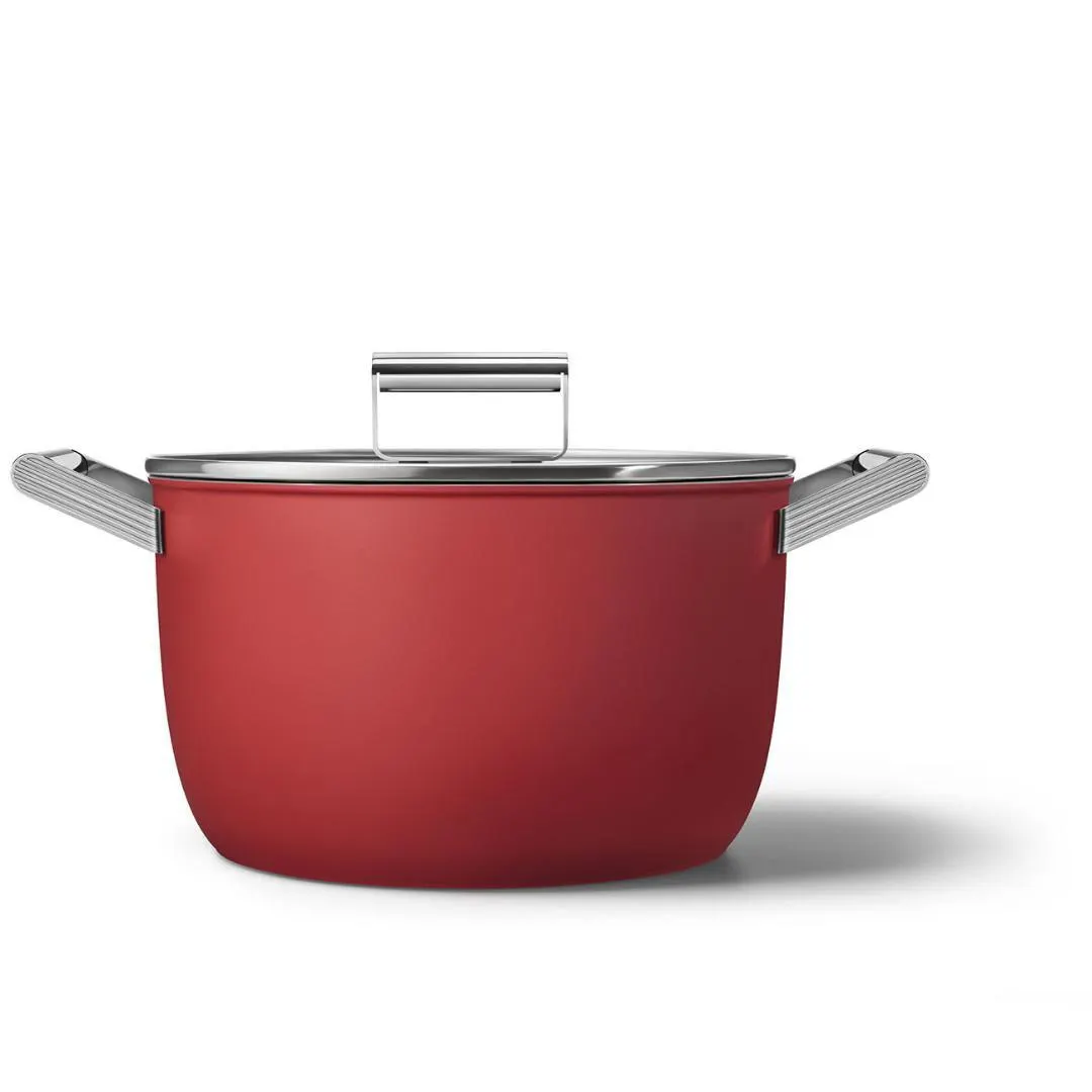 CKFC2611RDM Smeg Casserole Dish 2 Handles With Lid 26cm Red