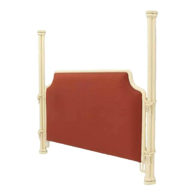 Vintage Mid Century White Poster Bed Headboard