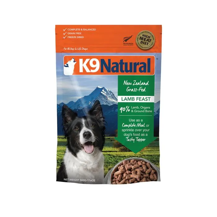K9 Natural Freeze Dried Raw Lamb Dog Food 500g