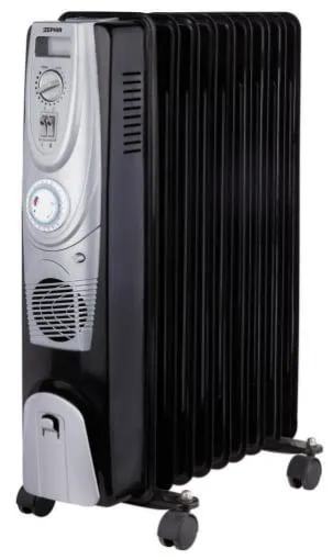ZEPHIR RADIATORE AD OLIO TERMOSIFONE ELETTRICO 9 ELEMENTI 2400 WATT NERO