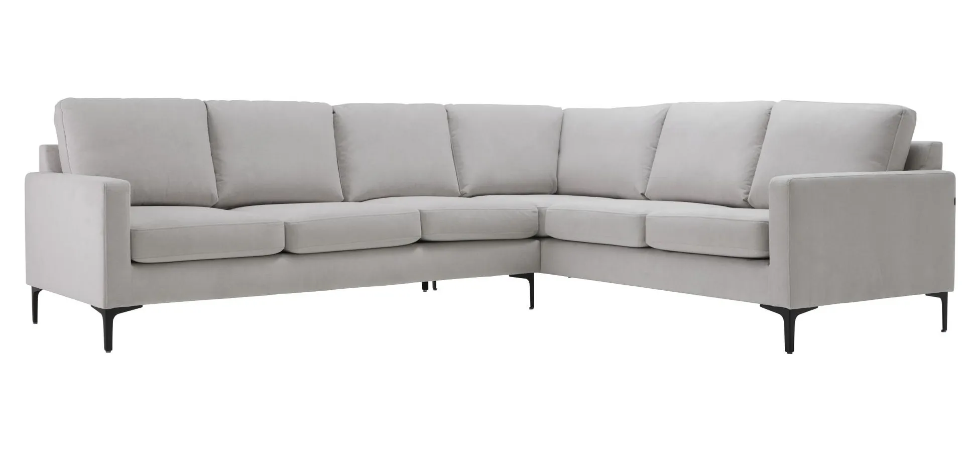 AVEC-kulmasohva, oikea Utopia-kangas Kitti, jalat mustat