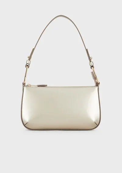 Medium la Prima clutch bag in metallic patent leather