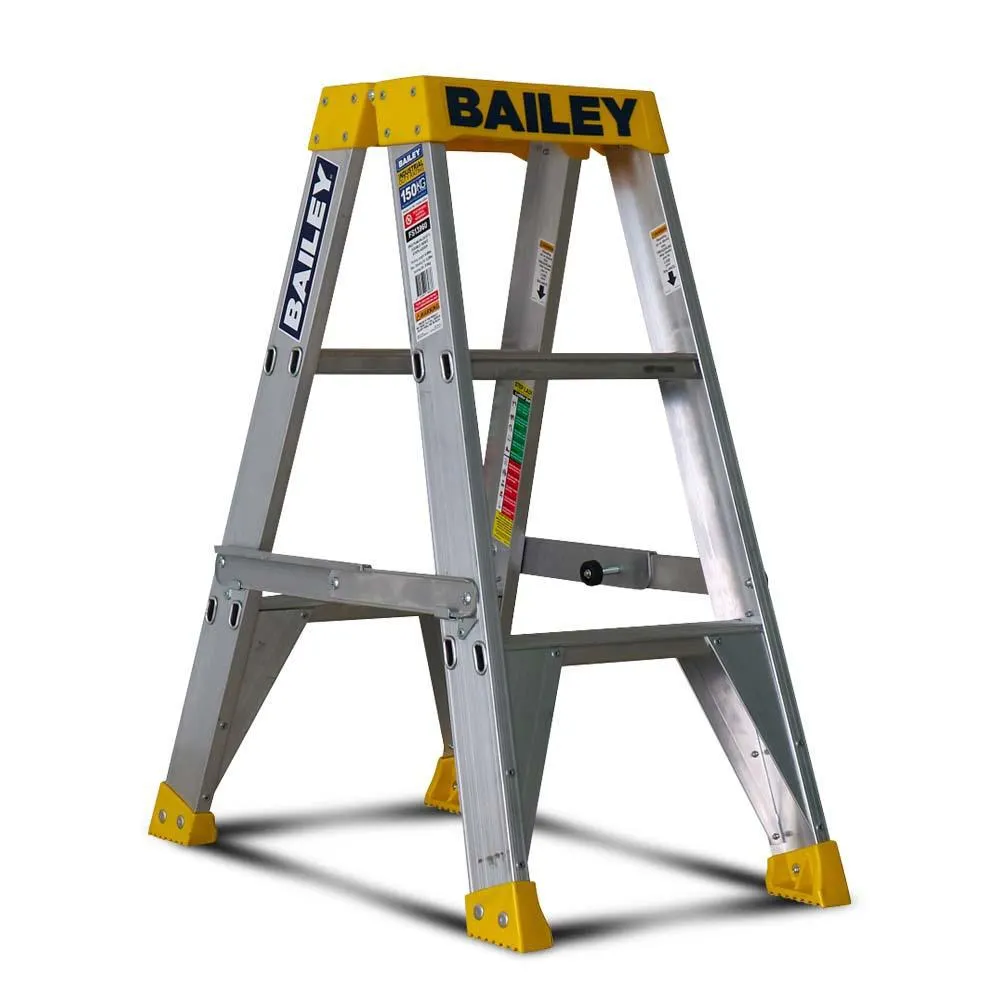 Bailey FS13960 3-Step 0.9m 150kg Aluminium Double Sided Industrial Ladder