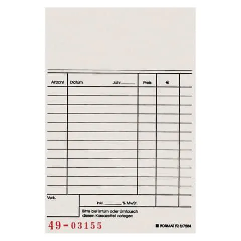 Kassenblock 2x50Blatt selbstdurchschreibend URSUS Style F2S 094057