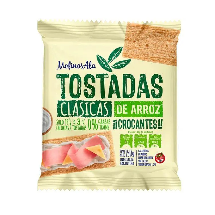 Tostaditas de Arroz Molinos Ala Clasica 150 Gr - TOST MOL. ALA CL�SICA X 150GRS.-