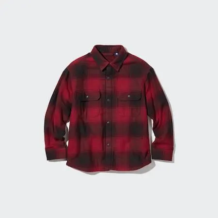 Kids Pile Lined Flannel Shirt Jacket