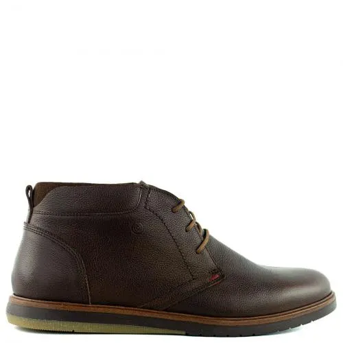 Καφέ ανδρικό δερμάτινο μποτάκι RB2181-M12