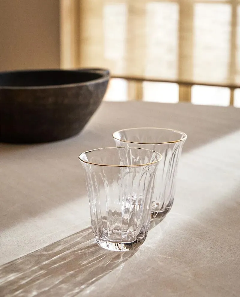 ΓΥΑΛΙΝΟ ΠΟΤΗΡΙ ΜΕ ΧΡΥΣΑΦΙ ΜΠΟΡΝΤΟΥΡΑ