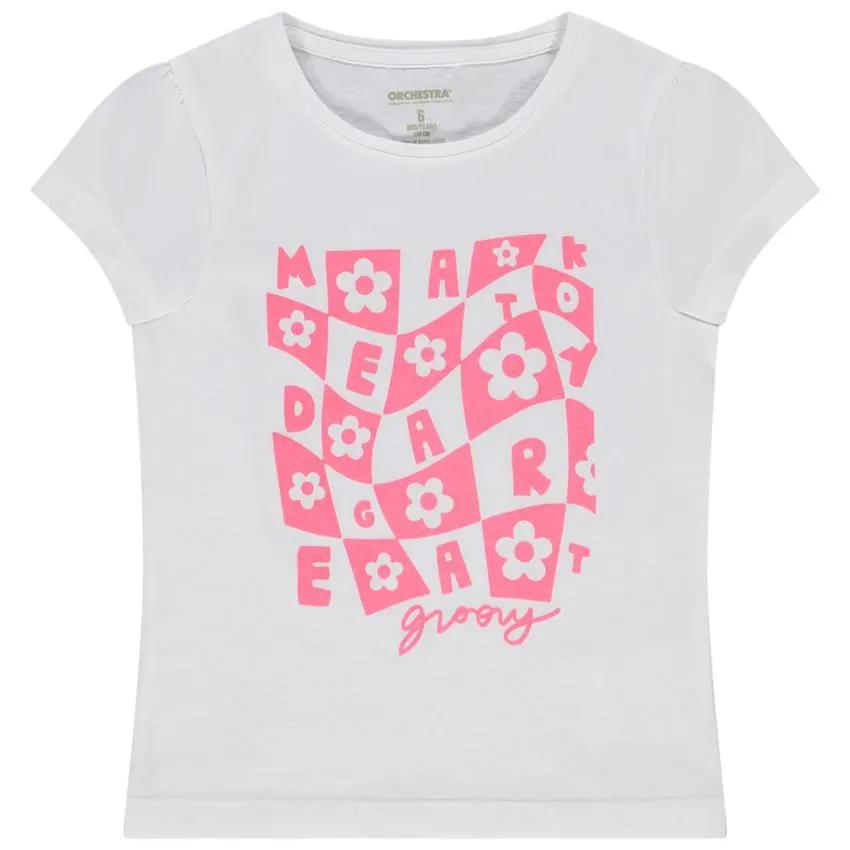 T-shirt κοντομάνικο print φαντεζί για κορίτσι