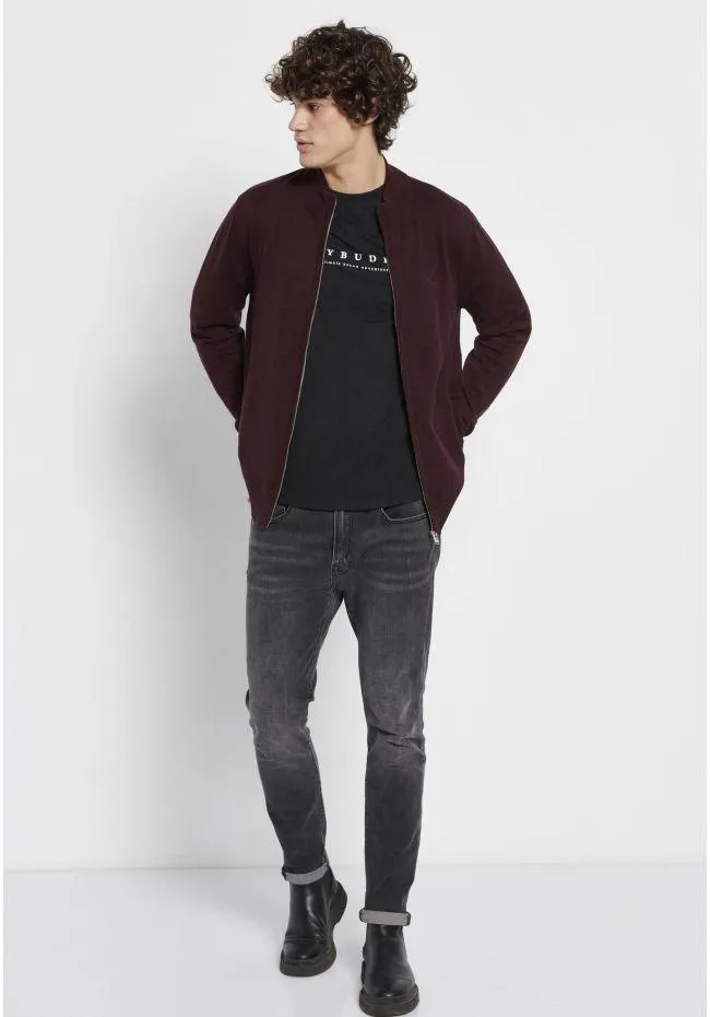 Πλεκτή ζακέτα σε μελανζέ ύφασμα