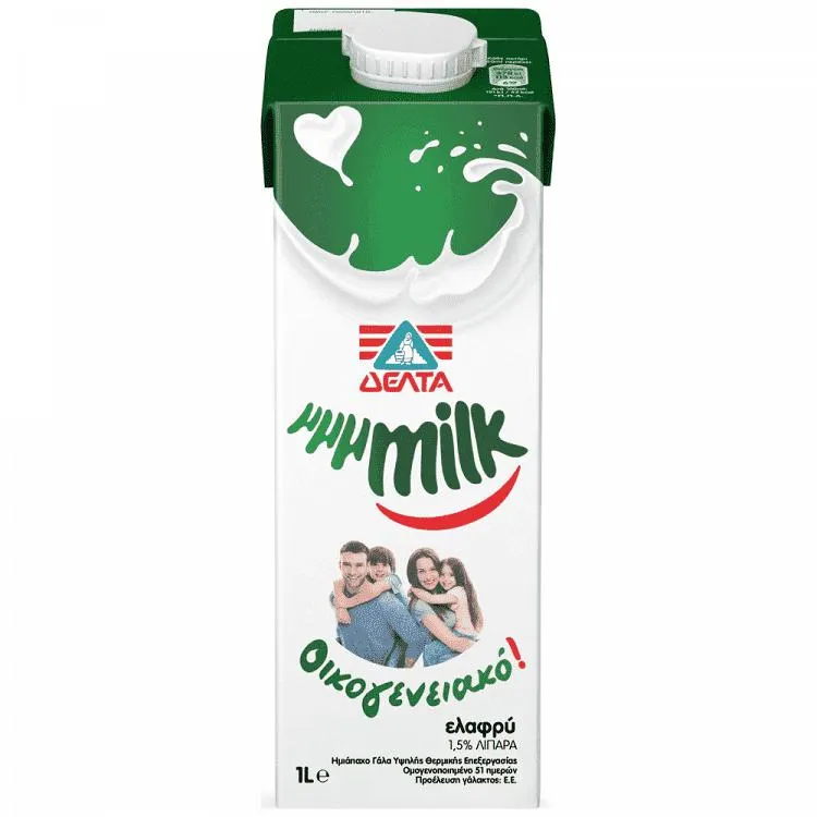 ΔΕΛΤΑ μμμMILK Οικεγενειακό Γάλα 1,5% Λιπαρά 1lt