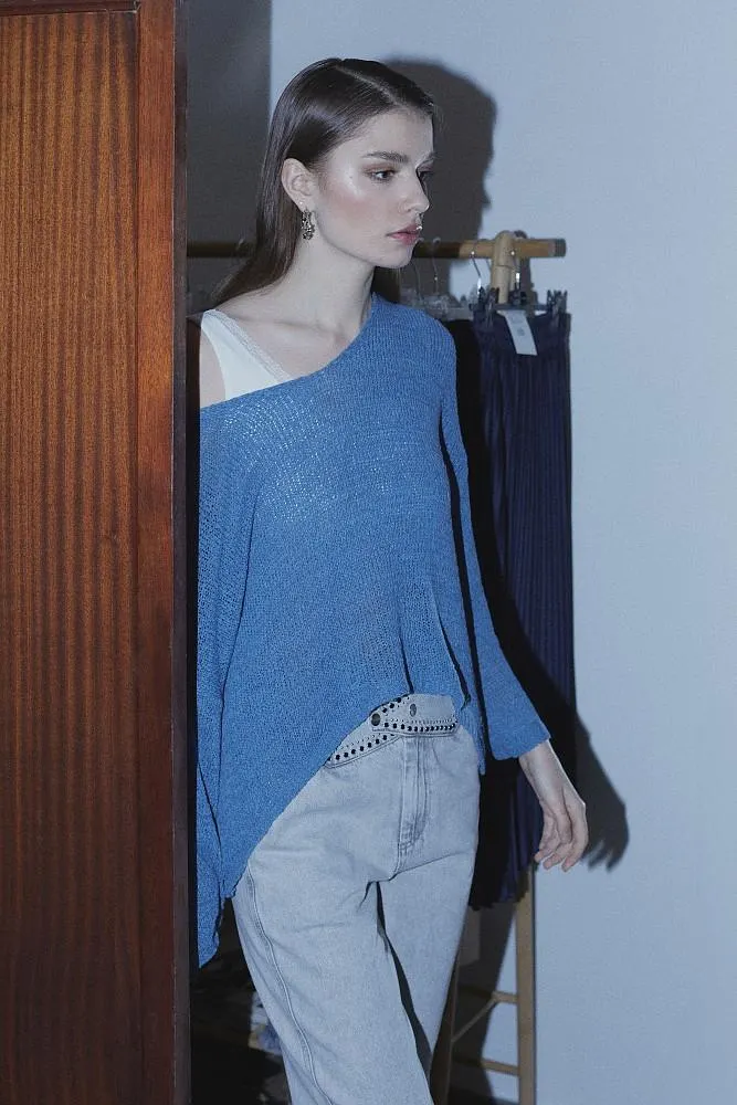 Lurex sweater in loose fit