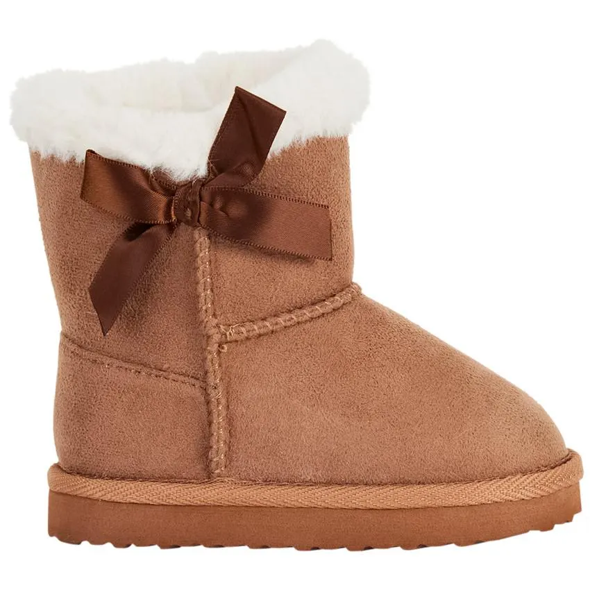 Bottes fourrées effet daim pour bébé fille
