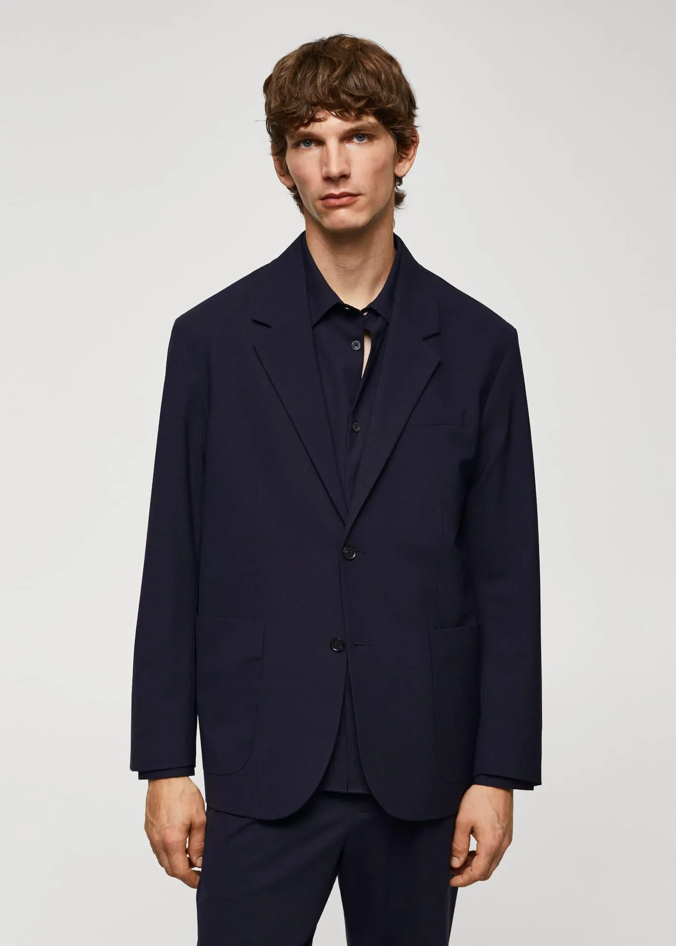 Wool jacket with pockets