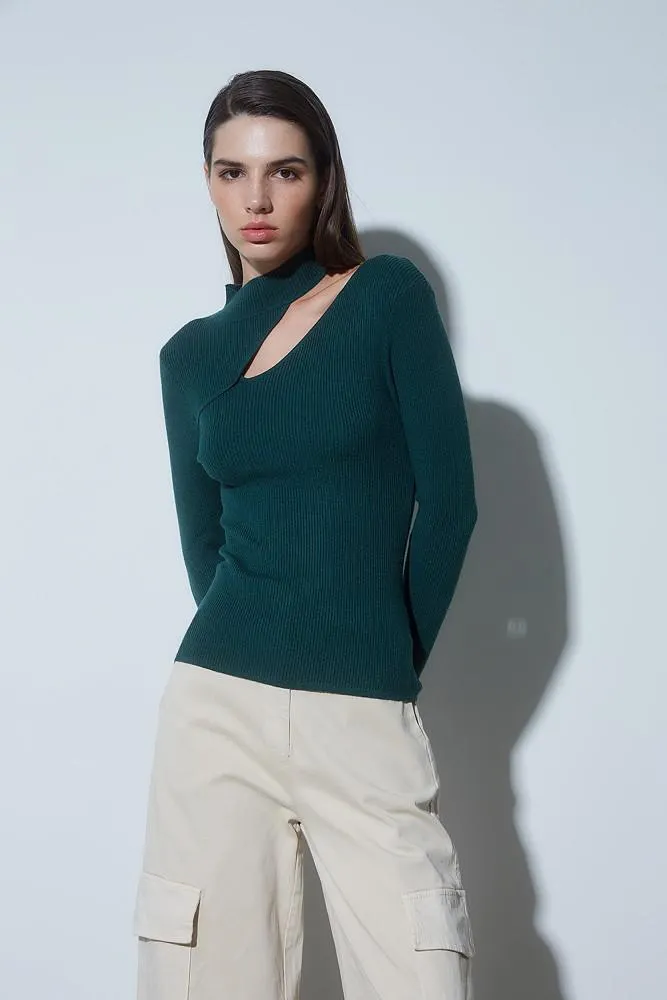 Turtleneck cut out sweater