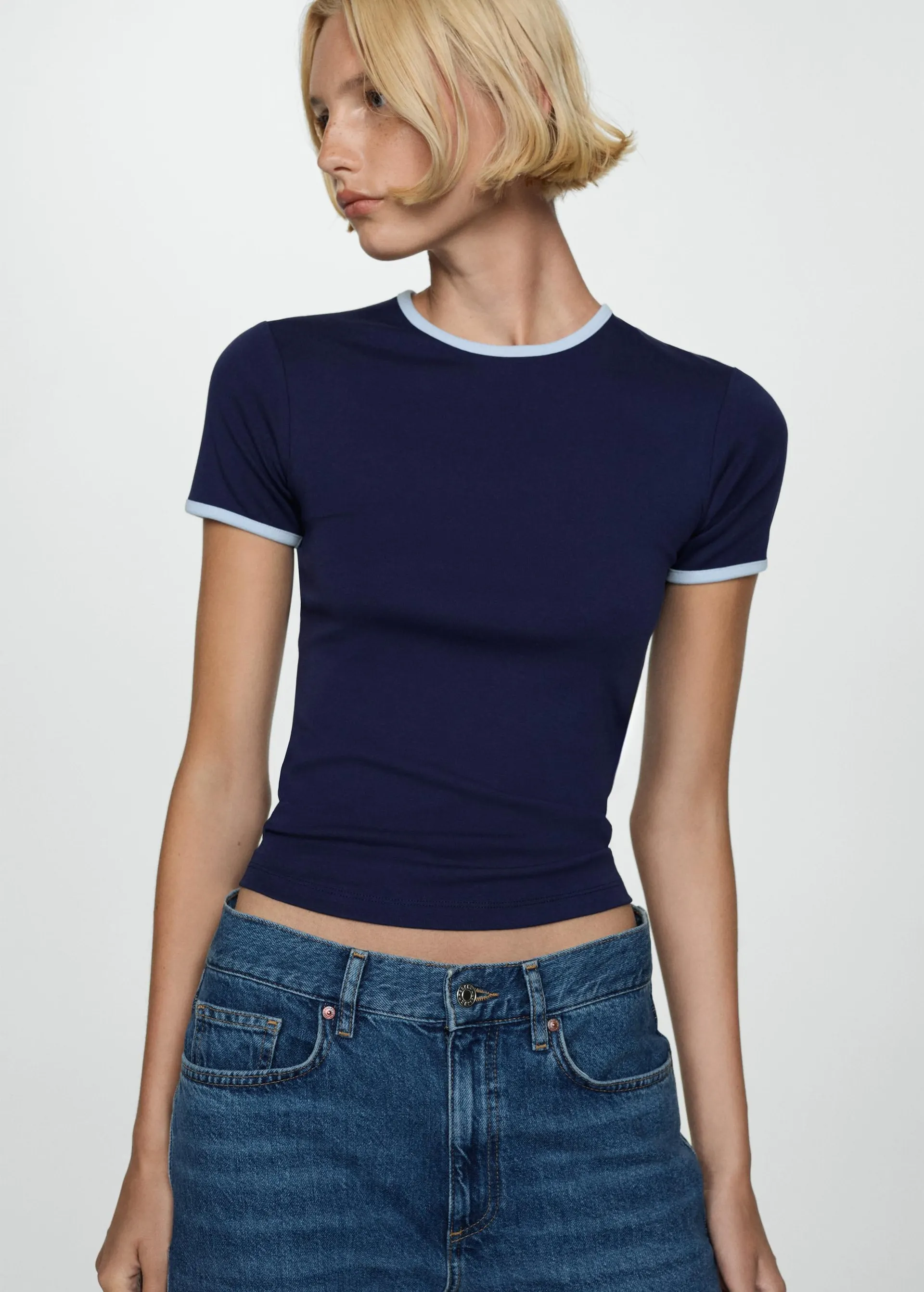 Contrast trim T-shirt