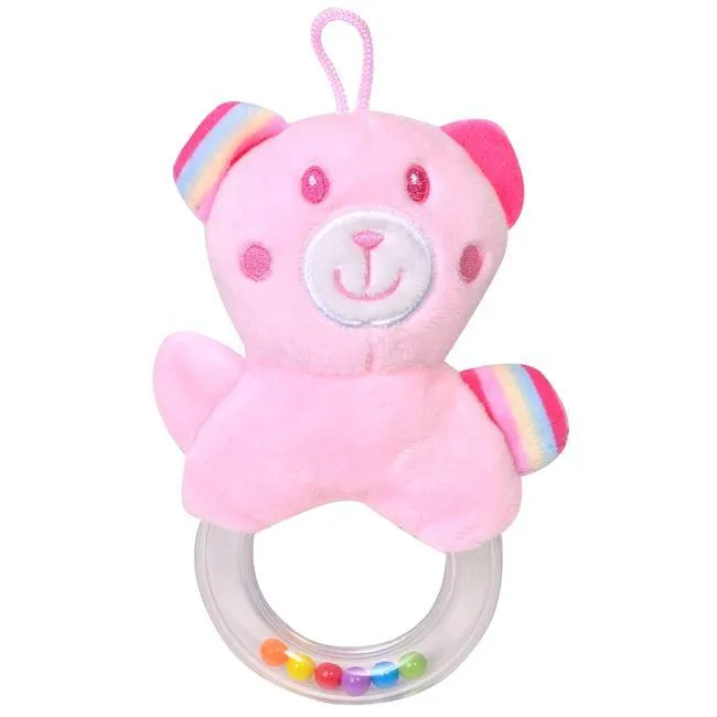 Κουδουνίστρα Δαχτυλίδι Λούτρινη Ροζ 16cm