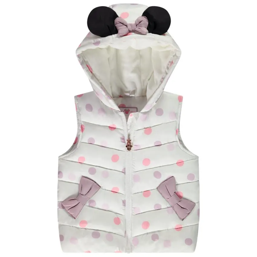 Μπουφάν αμάνικο καπιτονέ με κουκούλα Minnie Disney για κορίτσι