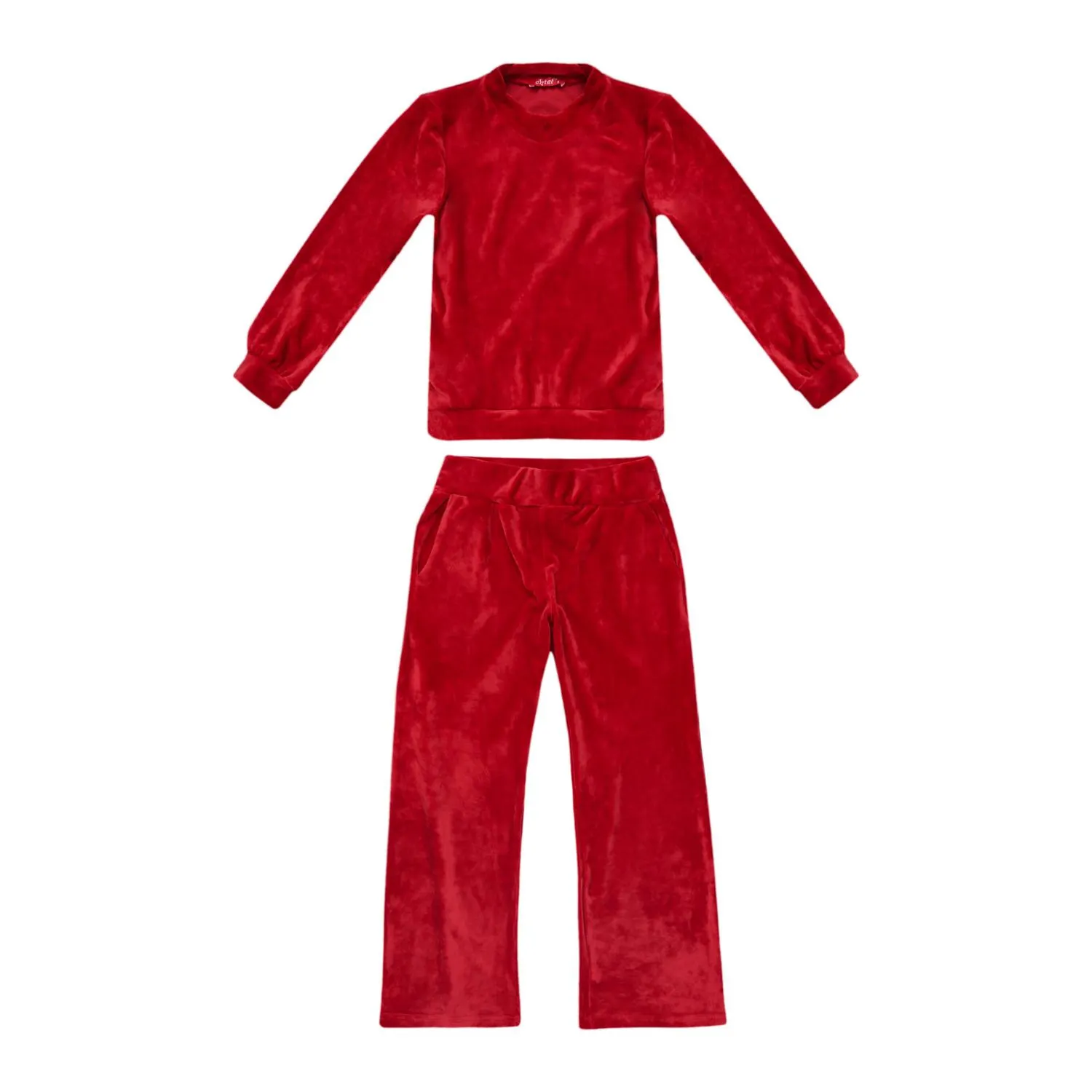 Σετ φόρμας χειμερινό για κορίτσι σε κόκκινο χρώμα βελουτέ -32.6007K