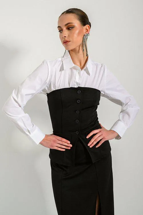 Strapless μπούστο με εφέ τσέπης