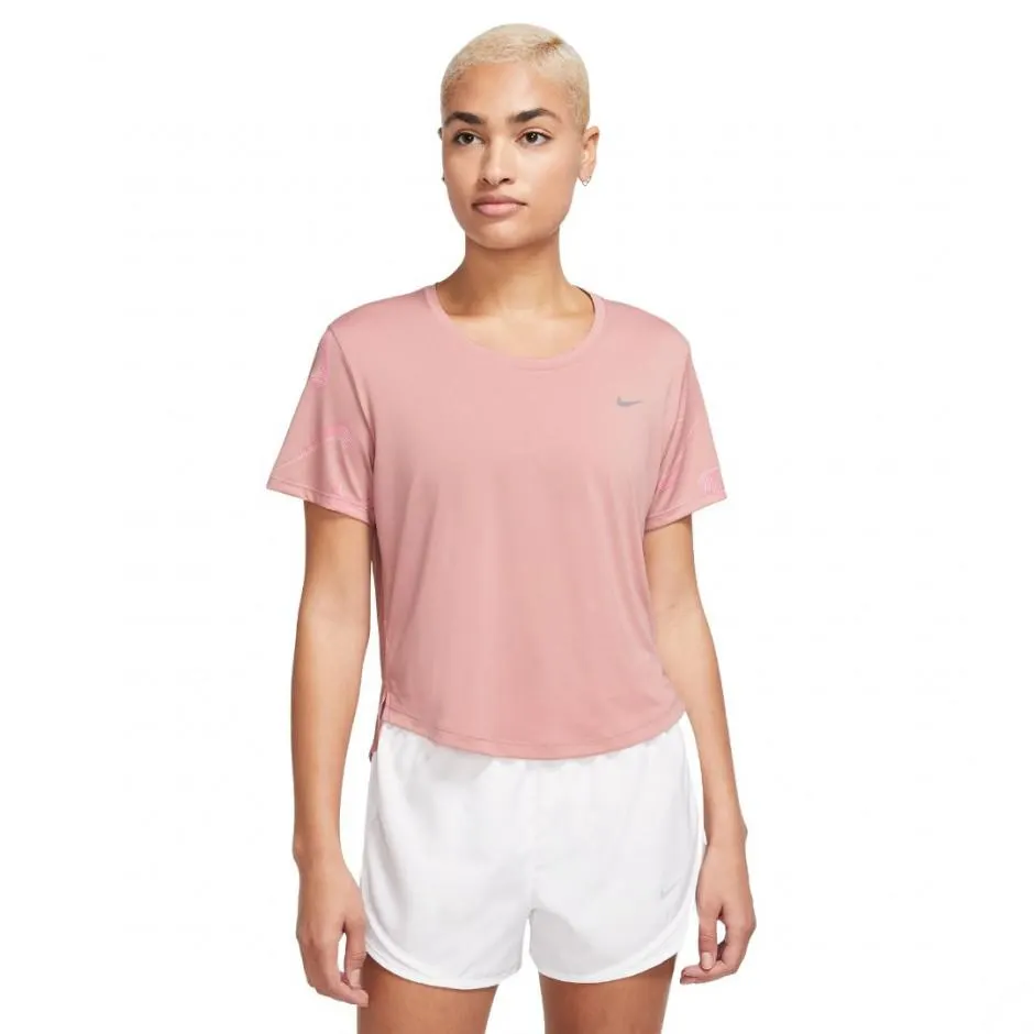 NIKE DRI-FIT SWOOSH CROP TEE Ροζ